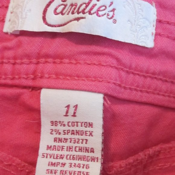 Candie's Culottes Capri Pants. size 11, Bright Pink - Picture 3 of 3